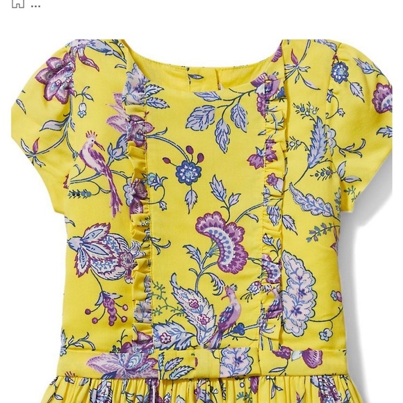 Janie and Jack Toddler Girl Aurora Floral Ruffle Dress Yellow - Picture 2 of 9